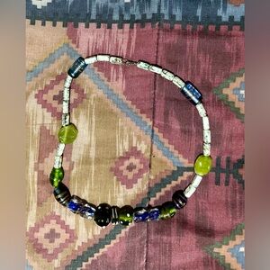 Elegant Green and Blue Beaded Necklace